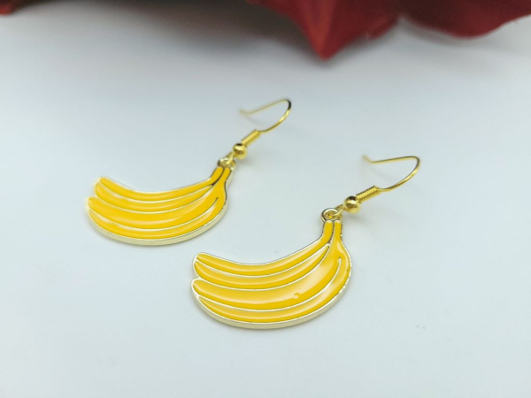 Bananen Ohrringe goldfarben